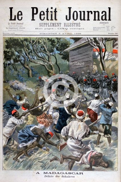 Defeat of the Sakalava, Madagascar, 1898. Creator: F Meaulle.