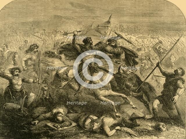 'Defeat of the Saxons by Arthur', c1890. Creator: Unknown.