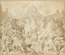 Defeat of Wittekind near Bürberg, 1835. Creator: Julius Schnorr von Carolsfeld