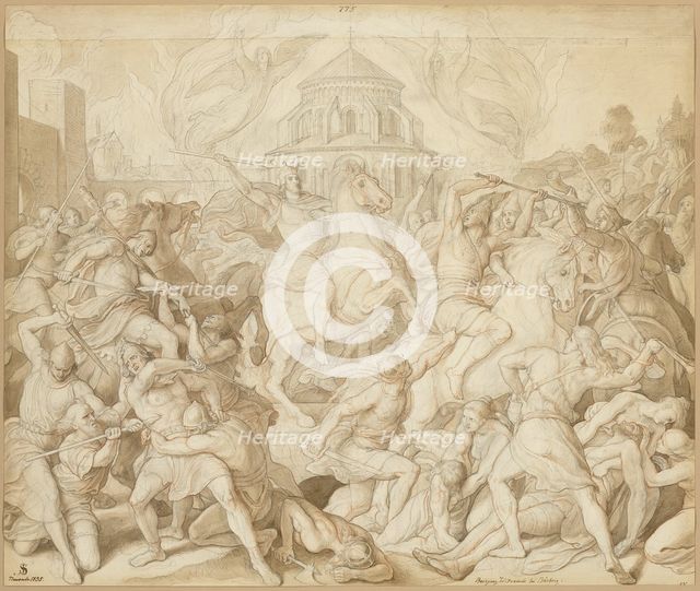 Defeat of Wittekind near Bürberg, 1835. Creator: Julius Schnorr von Carolsfeld.