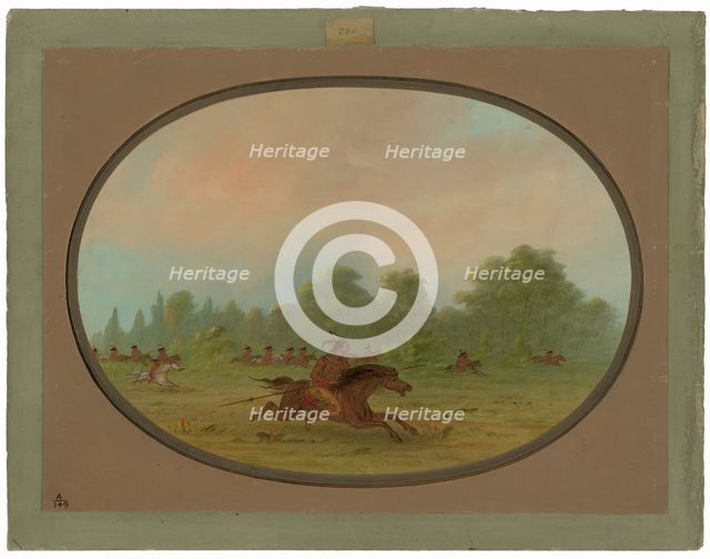 Defile of a Camanchee War Party, 1861/1869. Creator: George Catlin.