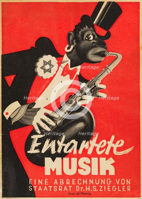 Degenerate music (Entartete Musik), 1938. Creator: Tersch; Ludwig (active 1930s-1940s).