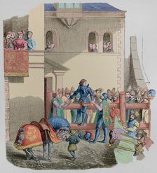 Degradation of a knight, 1877. After a woodcut attributed to Jost Amman in 1565. Creator: Unknown