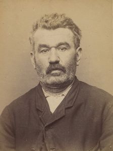 Deguet. Victor, Adonis. 50 ans, né le 27/2/44 à Vuenpont (Aisne). Armurier. Anarchiste. 16..., 1894. Creator: Alphonse Bertillon