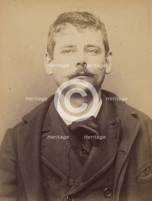 Deherme. Marie, Adolphe. 26 ans, né à Paris XVIIe. Publiciste. Anarchiste. 9/3/94., 1894. Creator: Alphonse Bertillon.