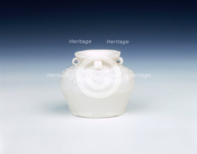 Dehua porcelain jar, Yuan dynasty, China, mid 14th century. Creator: Unknown.