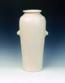 Dehua porcelain vase with lion-head masks, late Ming dynasty, China, 1600-1644. Creator: Unknown