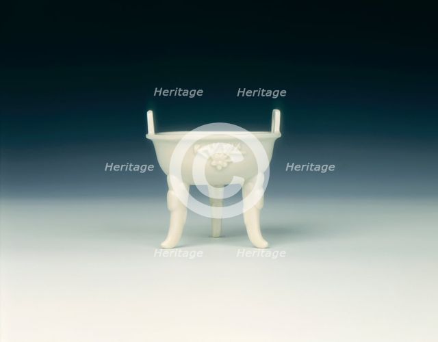 Dehua tripod dish, Qing dynasty, early Kangxi period, China, 1662-1683. Creator: Unknown.