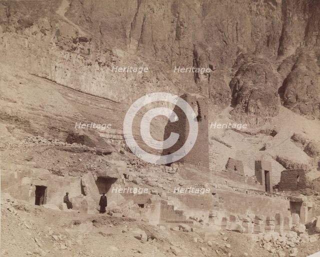 Deir el Bahri, Mortuary Temple of Queen Hatshepsut. Luxor, West Bank (Thebes), 19th century. Creator: Anon.
