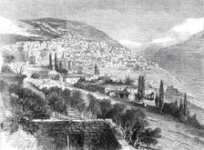Deir-el-Kamr, on the southern side of Mount Lebanon, lately destroyed by the Druses, 1860. Creator: Unknown