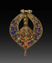 Deity Earring with Vishnu on Garuda (front) and chepu (monster mask) (back), 1600s or 1700s. Creator: Unknown