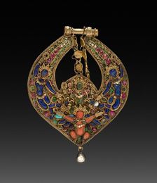 Deity Earring with Vishnu on Garuda (front) and chepu (monster mask) (back), 1600s or 1700s. Creator: Unknown