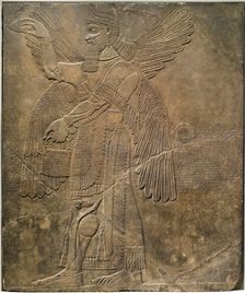 Deity Performing Ritual Purification (image 2 of 3), 9th century BC. Creator: Unknown