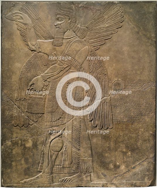 Deity Performing Ritual Purification (image 2 of 3), 9th century BC. Creator: Unknown.