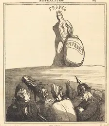 Déjà relevée!, 1871. Creator: Honore Daumier