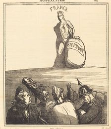Déjà relevée!, 1871. Creator: Honore Daumier