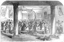 Dejeuner to the 89th Regiment, in the Town-Hall, at Waterford, previous to their Departure..., 1854. Creator: Unknown