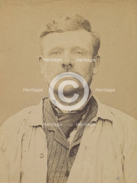 Dejoux. Jules. 46 ans, né le 16/6/48 à La Châtre (Indre). Maçon. Délit de presse. 2/7/94., 1894. Creator: Alphonse Bertillon.