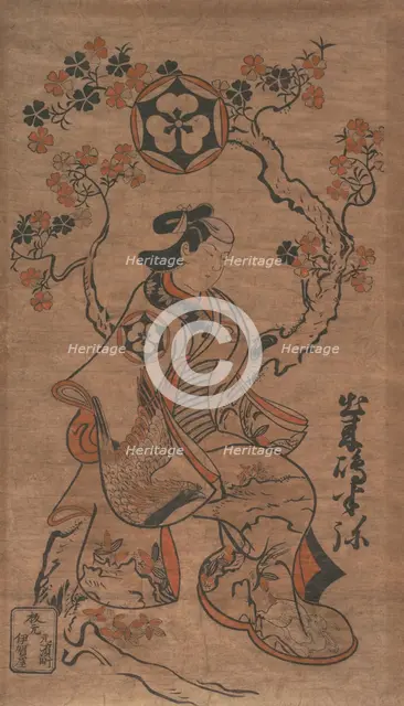 Dekishima Hanya Seated on a Cherry Tree, ca. 1700-05. Creator: Torii Kiyonobu I.