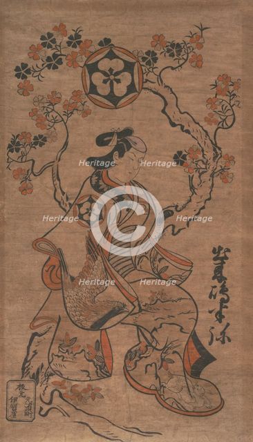 Dekishima Hanya Seated on a Cherry Tree, ca. 1700-05. Creator: Torii Kiyonobu I.