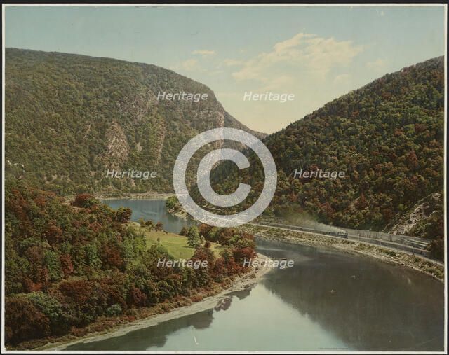 Delaware Water Gap, above the Gap from Winona Cliff, Pa., (between 1898 and 1906?). Creator: William H. Jackson.