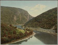 Delaware Water Gap, above the Gap from Winona Cliff, Pa., (between 1898 and 1906?). Creator: William H. Jackson