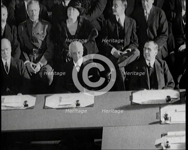 Delegates Seated at the Washington Naval Conference in the United States of America, 1921. Creator: British Pathe Ltd.