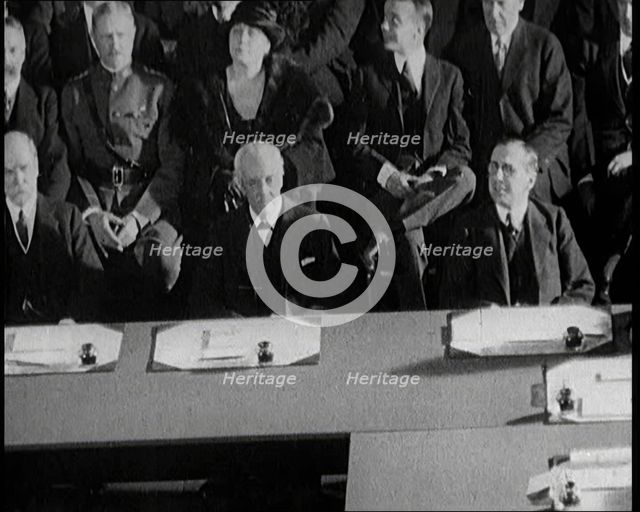 Delegates Seated at the Washington Naval Conference in the United States of America, 1921. Creator: British Pathe Ltd.