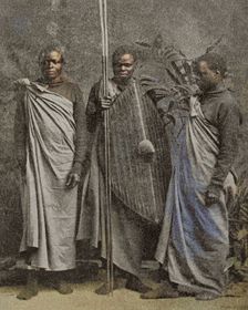 Delegation from Africa sent to England by King Muteesa I of Buganda in 1879. Creator: Andre & Sleigh