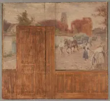 DELETE - duplicate Esquisse pour la mairie de Créteil: Paysage..., 1898. Creator: Eugene Martial Simas