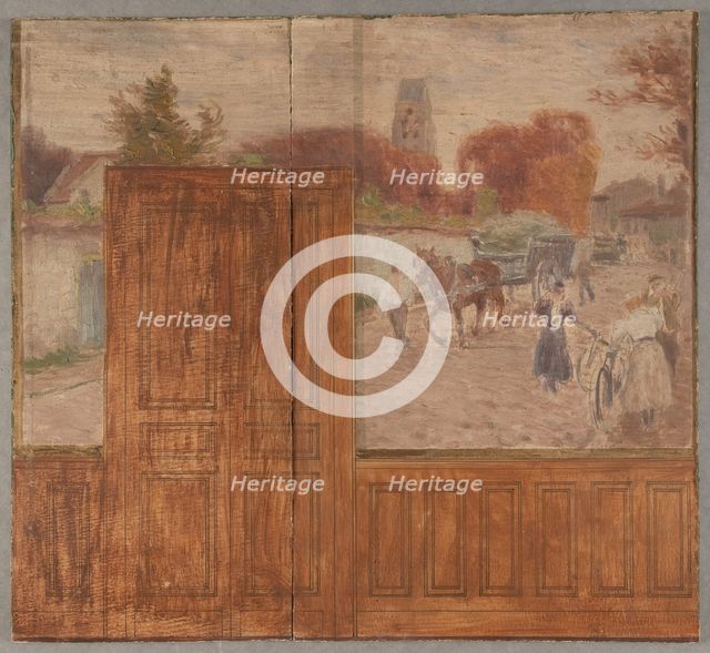 DELETE - duplicate Esquisse pour la mairie de Créteil: Paysage..., 1898. Creator: Eugene Martial Simas.