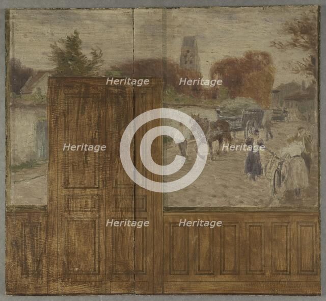 DELETE - duplicate Esquisse pour la mairie de Créteil: Paysage..., 1898. Creator: Eugene Martial Simas.