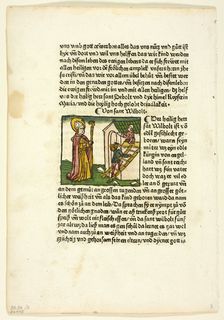DELETE Saint Wilbolt from Heiligenleben, Winterteil (Lives of the Saints Wintertime) Creators: Unknown, Johannes Baemler, Jacobus de Voragine, Wilhelm Ludwig Schreiber