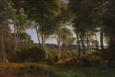 Delhoved Wood near Lake Skarre, Zealand - Afternoon Light, 1847. Creator: Peter Christian Thamsen Skovgaard