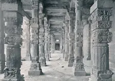 Delhi. Corridor of Hindu Pillars in Kutub Mosque c1910. Creator: Unknown