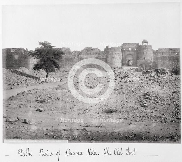 Delhi, Ruins of Purana Kila, The Old Fort, Late 1860s. Creator: Samuel Bourne.
