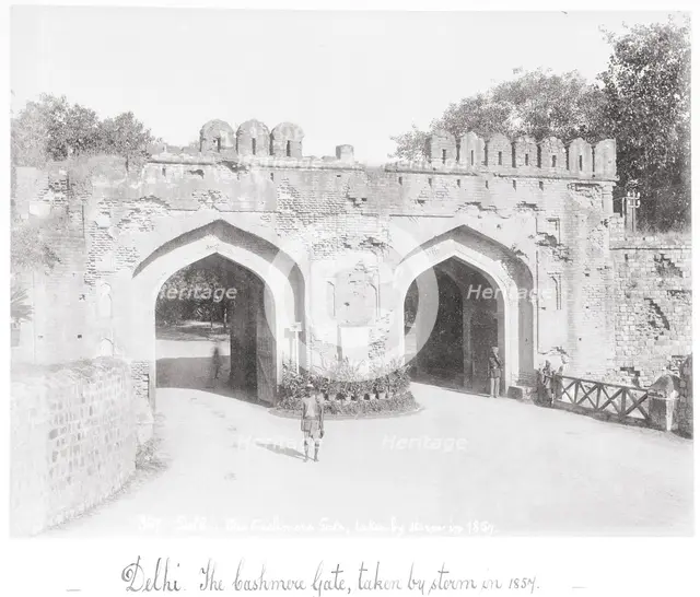 Delhi, The Cashmere Gate, taken by storm in 1854, Late 1860s. Creator: Samuel Bourne.