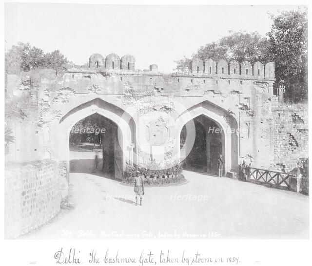 Delhi, The Cashmere Gate, taken by storm in 1854, Late 1860s. Creator: Samuel Bourne.