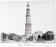 Delhi, The Kutab Minar, Late 1860s. Creator: Samuel Bourne