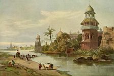 Delhi - The King's Palace from the River 1840s, (1901). Creator: Charles Stewart Hardinge