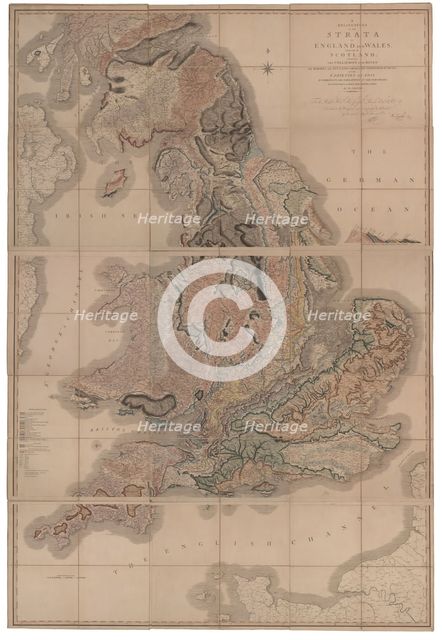 Delineation of the Strata of England and Wales with a Part of Scotland (The first geological map of  Artist: Smith, William (1769-1839)