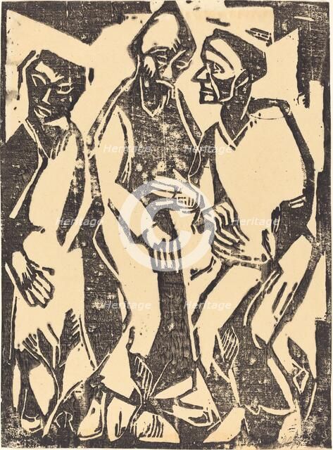 Deliberation (Beratung), 1913. Creator: Christian Rohlfs.