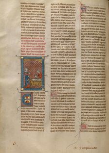 Delice Burying her Father Brunor and her Mother, about 1320-1340. Creator: Unknown