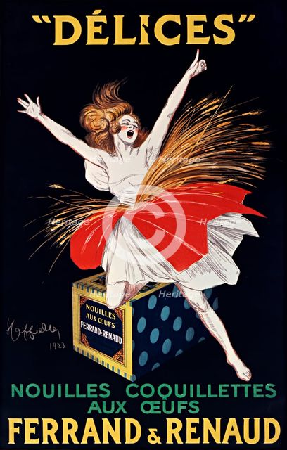 Delices - Nouilles Coquillettes aux oeufs. Ferrand et Renaud, 1923. Creator: Cappiello, Leonetto (1875-1942).