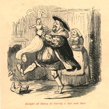Delight of Henry at having a Son and Heir 1897. Creator: John Leech