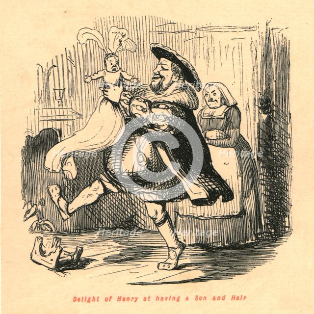 'Delight of Henry at having a Son and Heir', 1897. Creator: John Leech.