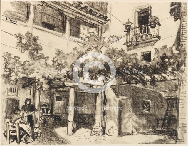 Delightful Pictures of Domestic Life, Alcalá, c. 1903. Creator: Joseph J Pennell.