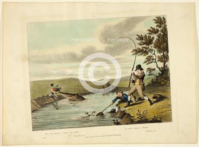 Delights of Fishing, 1823. Creator: Charles Turner.