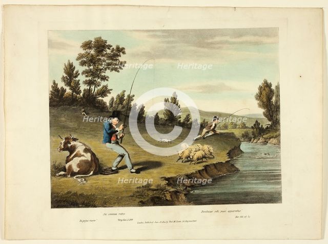 Delights of Fishing, 1823. Creator: Charles Turner.