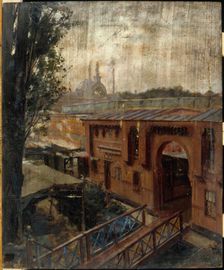 Deligny baths, at the Quai d'Orsay, c1900. Creator: Victor Marec